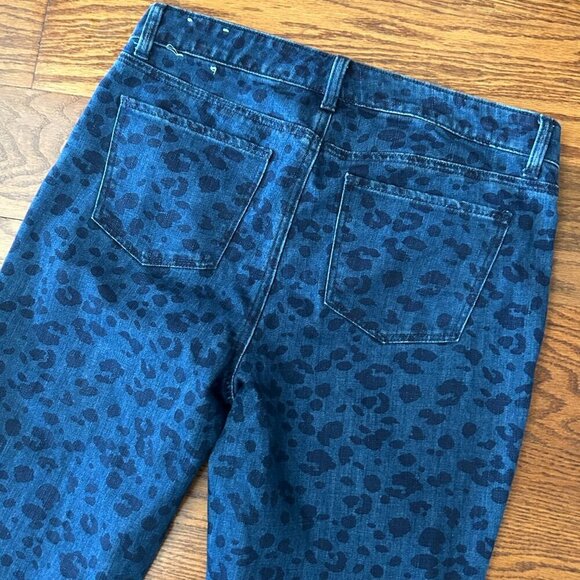 Talbots Slim Ankle Jeans Alluring Animal Leopard Print Size 8 with Stretch Denim - Picture 10 of 13